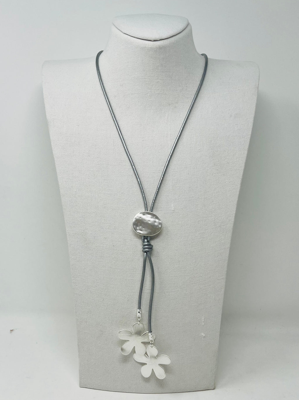 “Flower” Leather long Chain necklace