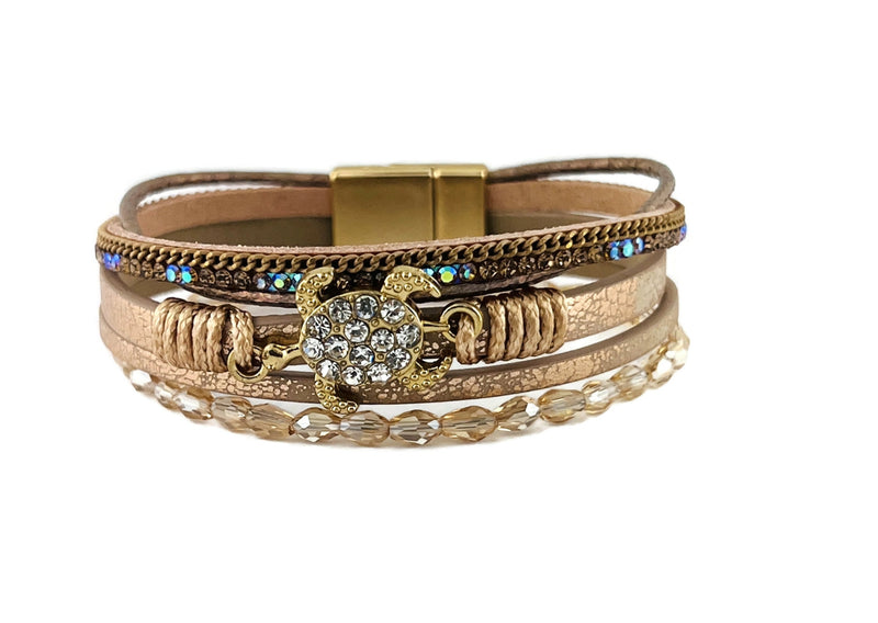 "turtle" Leather magnetic bracelet