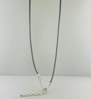 Long Chain Necklace with Leather rope chain