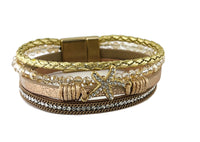 "Starfish" Leather magnetic bracelet