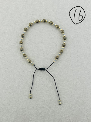 Semi-precious stones with miyuki beads Adjustable Bracelet(17 colors)