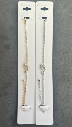 C.Z Crystal Tennis Bracelets-Adjustable Chain
