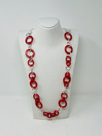 Long Chain Necklace with Metal Chain