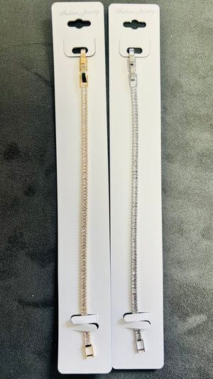 Elegant C.Z Crystal Tennis Bracelets-Adjustable Crystal Chain