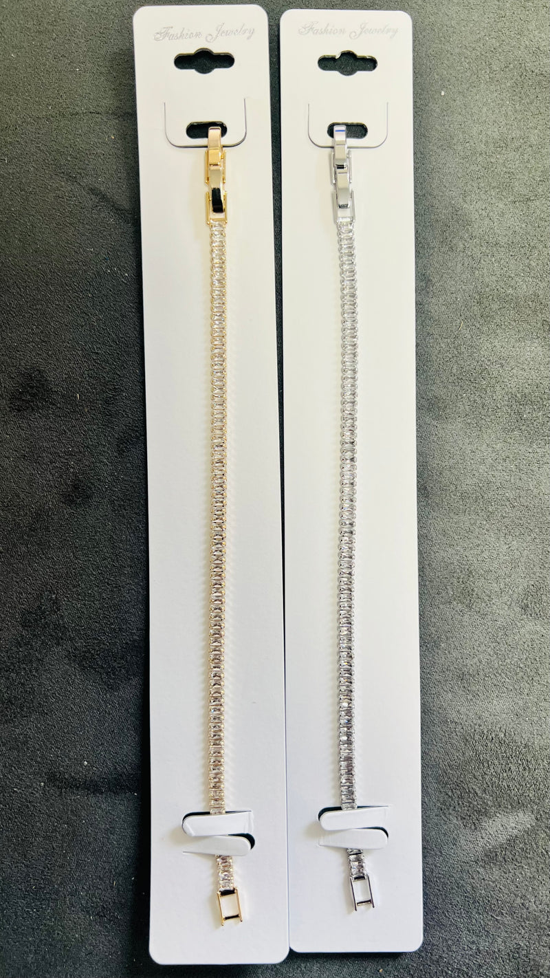 Elegant C.Z Crystal Tennis Bracelets-Adjustable Crystal Chain