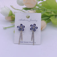 C.Z Rhodium Plated Crystal Stud Earring