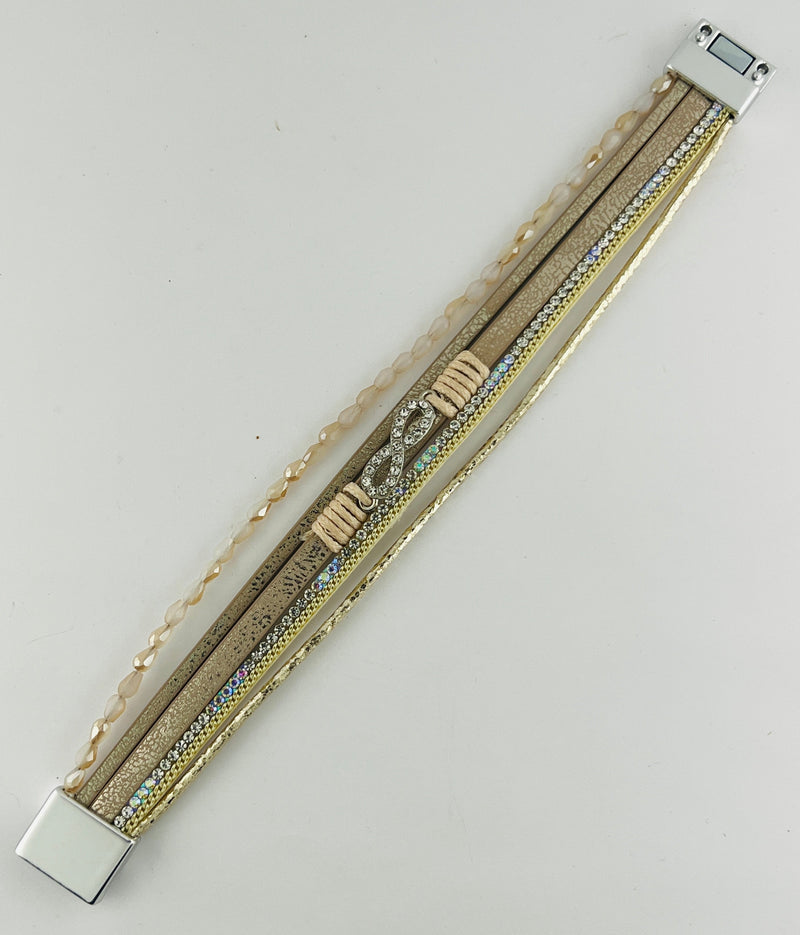Leather magnetic bracelet