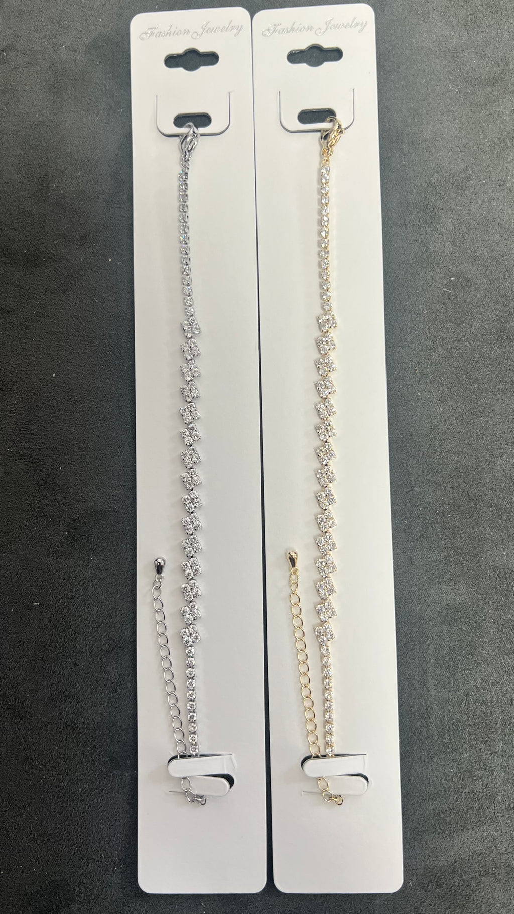 Sparkly Zigzag C.Z Crystal Tennis Bracelets--Adjustable Crystal Chain