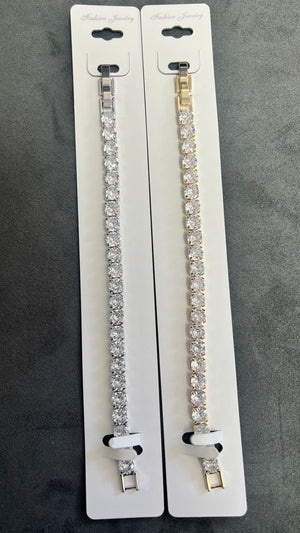 C.Z Crystal Tennis Bracelets-Adjustable Crystal Chain