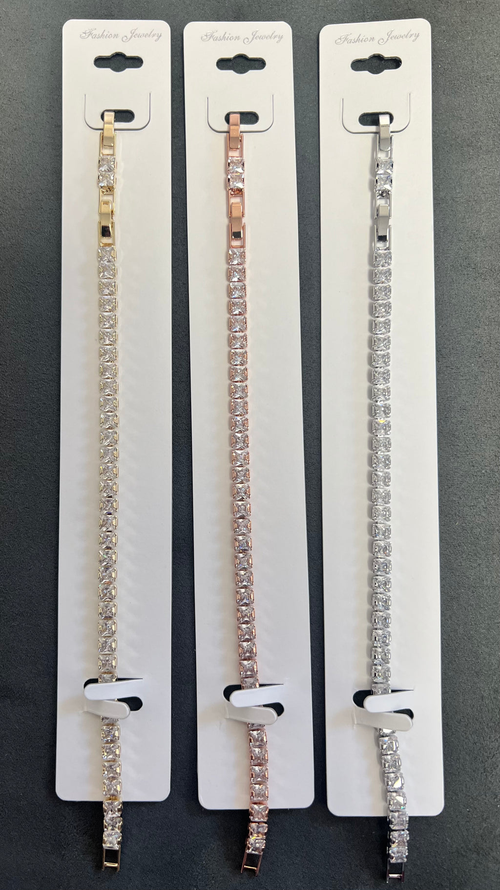 C.Z Crystal Tennis Bracelets-Adjustable Crystal Chain