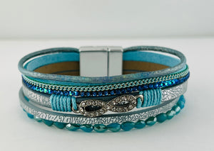 Leather magnetic bracelet