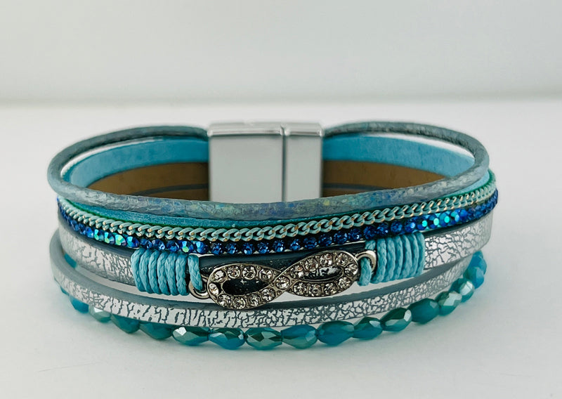 Leather magnetic bracelet