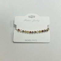 C.Z Rhodium Plated Crystal adjustable Bracelet