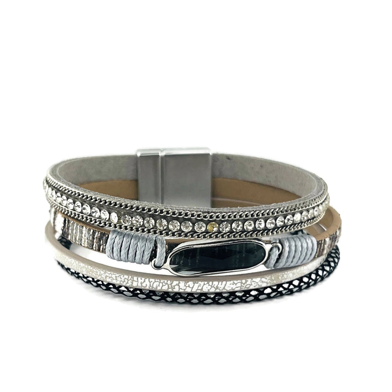 Leather magnetic bracelet