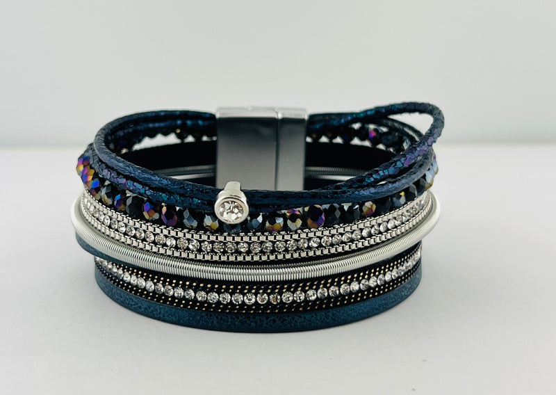 Leather magnetic bracelet
