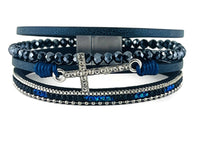 "Cross" Leather Magnetic bracelet