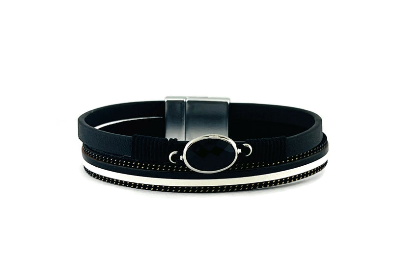 Leather magnetic bracelet