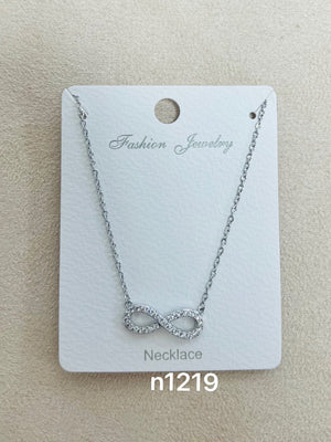 Silver Infinity C.Z Rhodium Plated Pendant Necklace