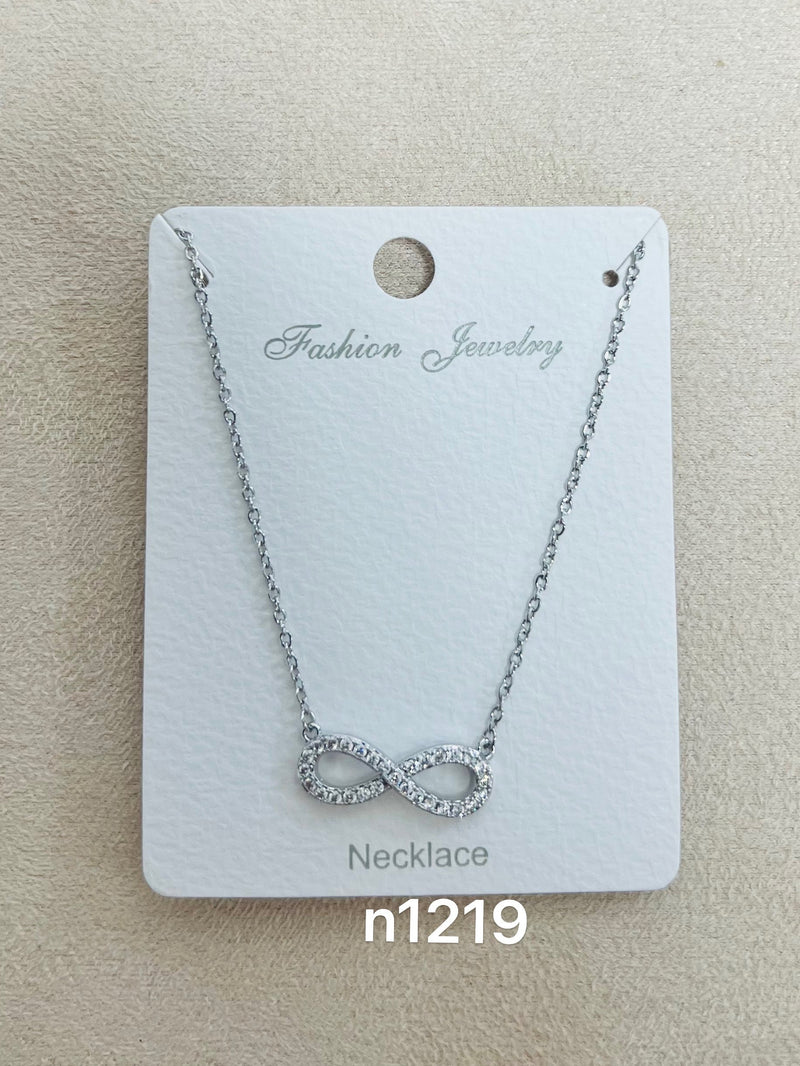 Silver Infinity C.Z Rhodium Plated Pendant Necklace