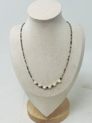 Semi-precious Stone with Miyuki beads with Pearl(multi)