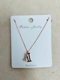 C.Z Rhodium Plated Pendant Necklace