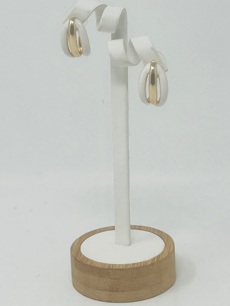 Enamel Hoop Earrings