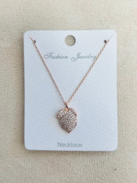 C.Z Rhodium Plated Pendant Necklace