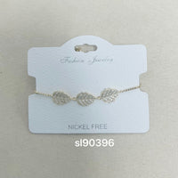 C.Z Rhodium Plated Crystal adjustable Bracelet