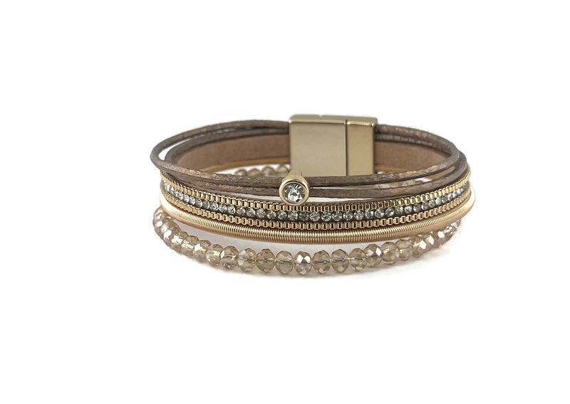 Leather magnetic bracelet