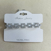 C.Z Rhodium Plated Crystal adjustable Bracelet