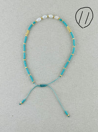 Semi-precious stones with miyuki beads Adjustable Bracelet(11 colors)