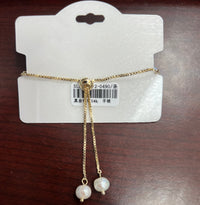 "Butterfly" Freshwater Pearl C.Z Crystal Adjustable Bracelet