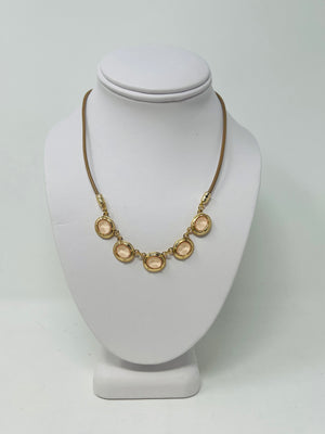 Crystal short chain necklace(oval) 5 colors