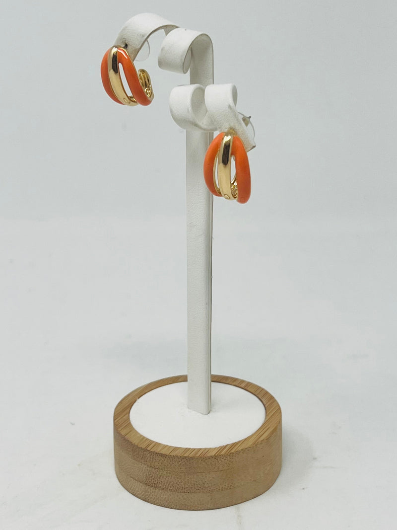 Enamel Hoop Earrings