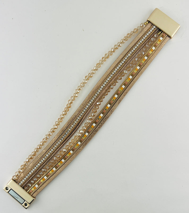 Leather magnetic bracelet