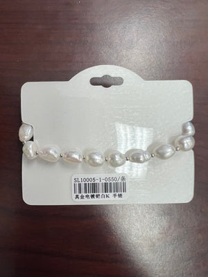 "Star and Tree" Freshwater Pearl C.Z Adjustable Crystal Bracelet