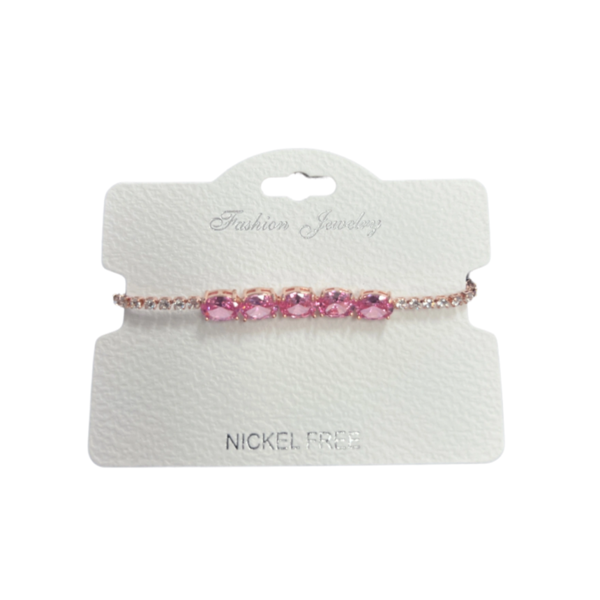 C.Z Crystal Adjustable Chain Bracelet