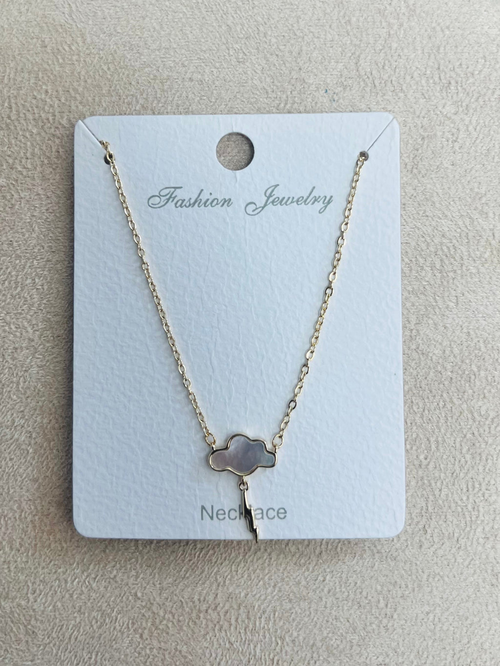Cloud C.Z Rhodium Plated Pendant Necklace