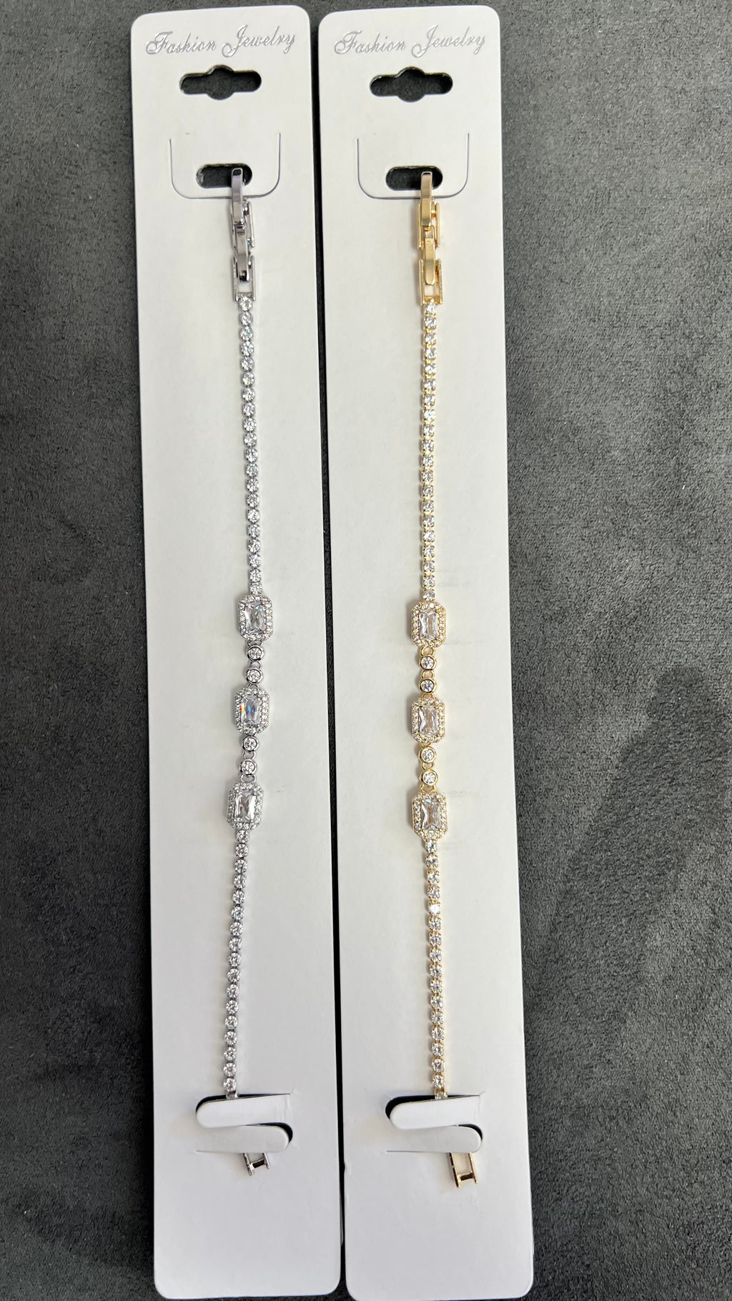 C.Z Crystal Tennis Bracelets-Adjustable Chain
