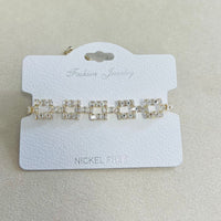 C.Z Rhodium Plated Crystal adjustable Bracelet