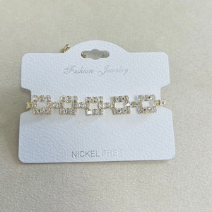C.Z Rhodium Plated Crystal adjustable Bracelet