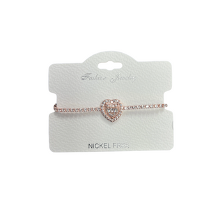 "Heart" C.Z Crystal adjustable bracelet