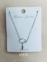 Cloud C.Z Rhodium Plated Pendant Necklace