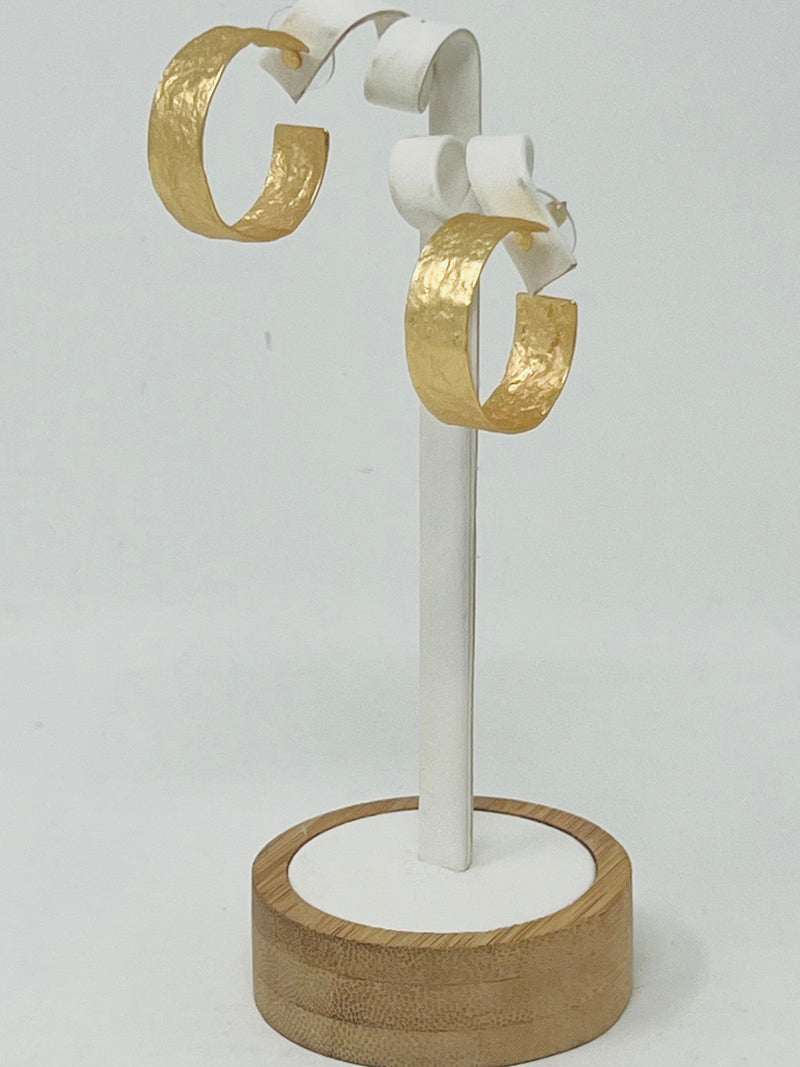 Hammered Wide Hoop Earrings