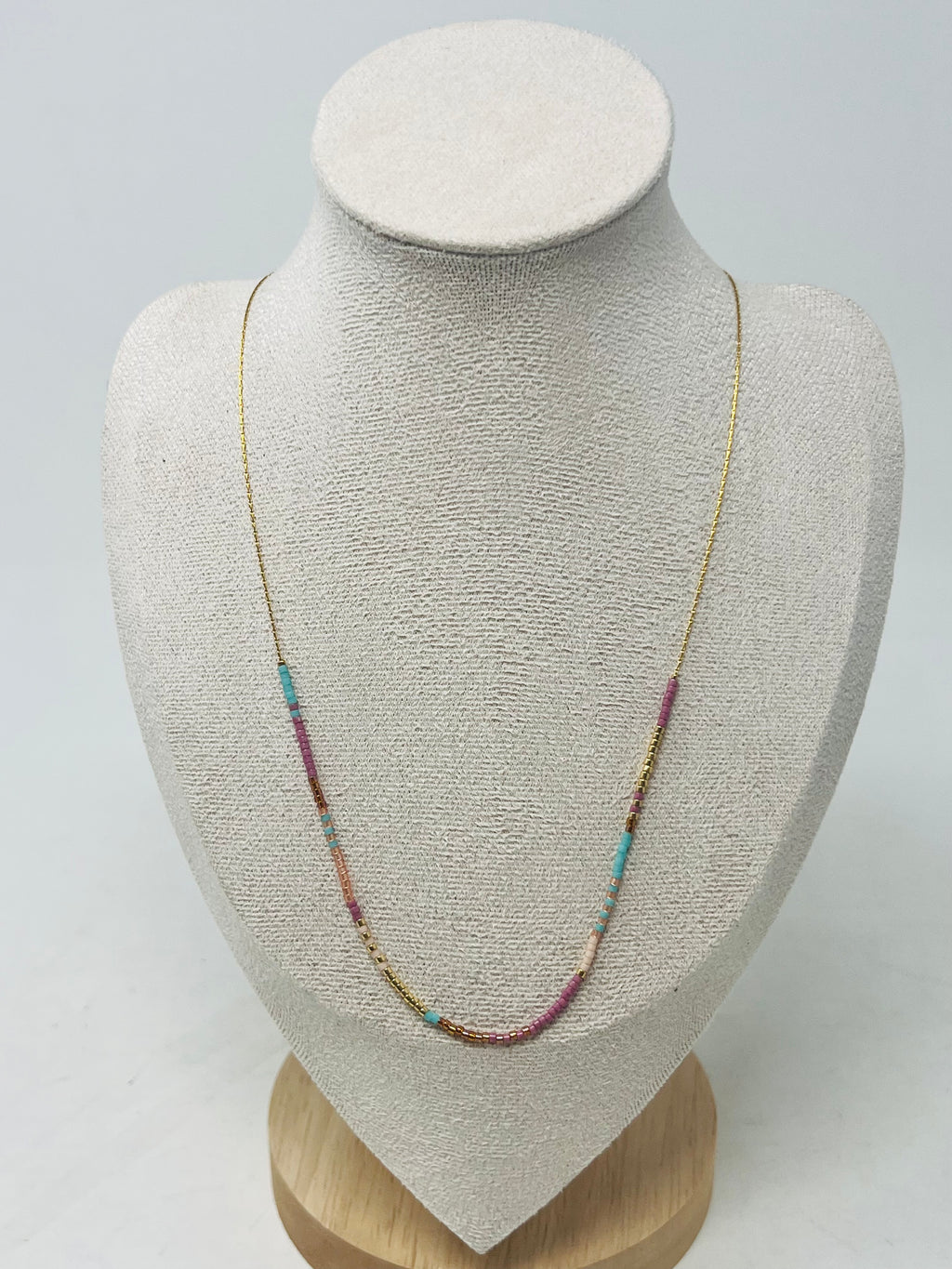 Elegant semi-precious stone necklace with Miyuki beads（Multi）
