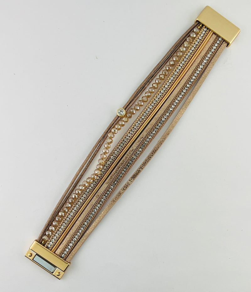 Leather magnetic bracelet