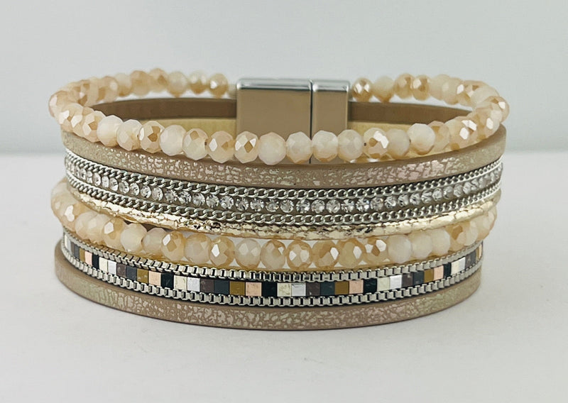 Leather magnetic bracelet