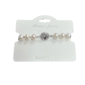 Freshwater Pearl C.Z Crystal Adjustable Bracelet