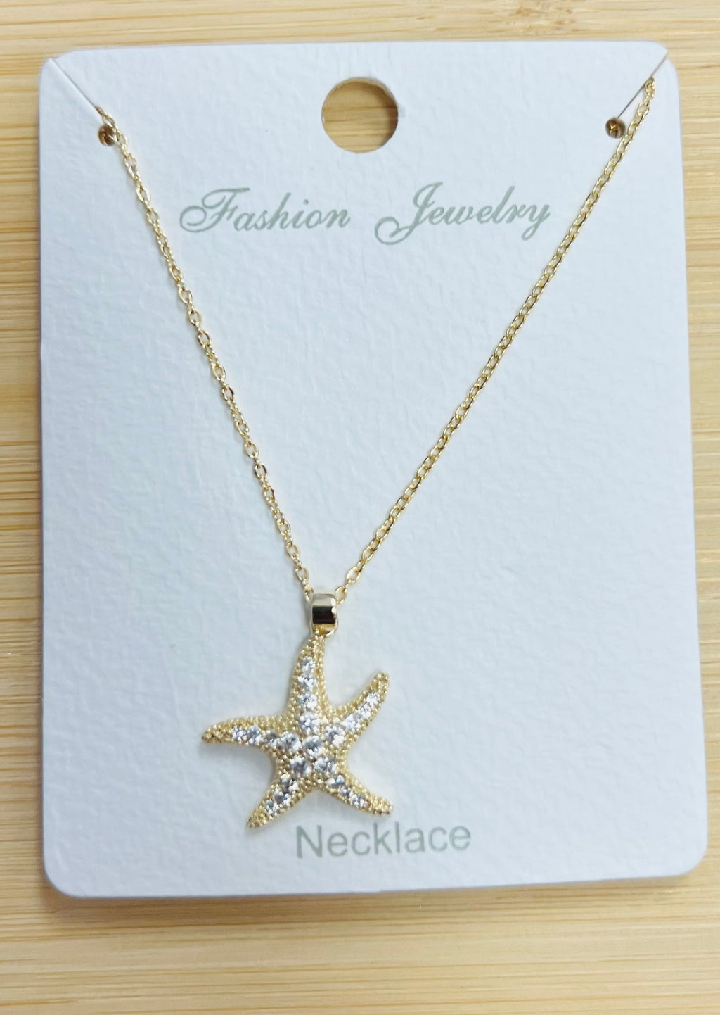 "Starfish" C.Z Crystal adjustable chain necklace