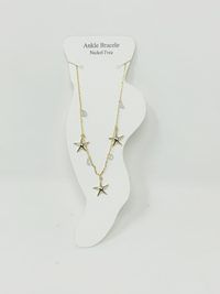 "Star" C.Z crystal anklet